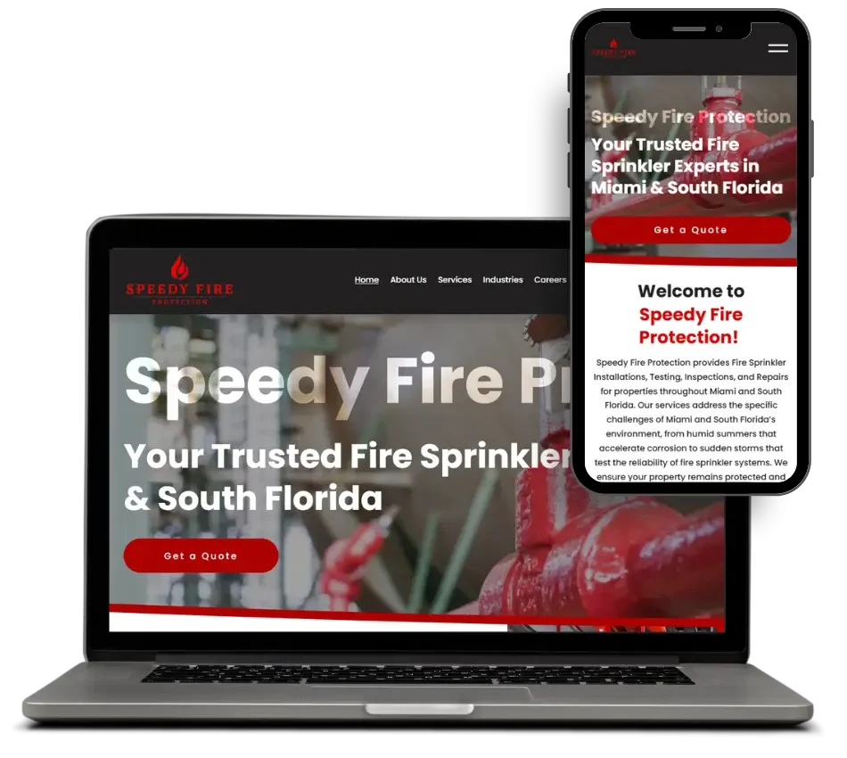 Fire protection company website design - SEO optimized responsive web design case study